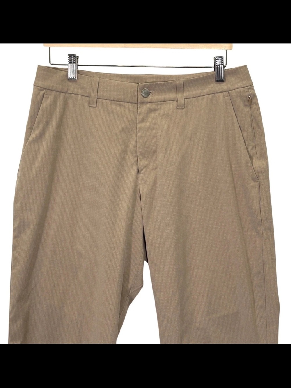 Lululemon ABC Chino Pants Size 32 Mens Technical Performance Grid Texture Beige